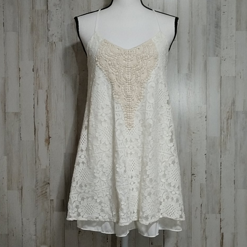 Speechless Cream Embroidered/Lace Sundress